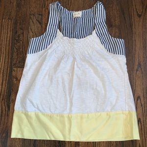 Miss Me top. Size M blue/white/yellow
